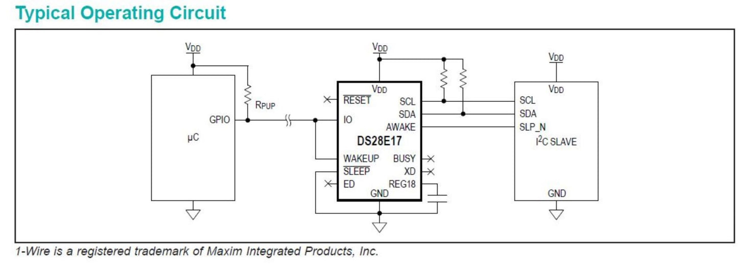 1-Wire To I2C Bridge DS28E17Q+ Breakout Board